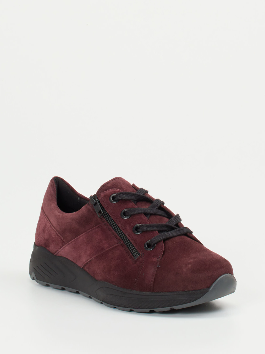 Solidus – Komfort-Sneaker aus Veloursleder bordeaux