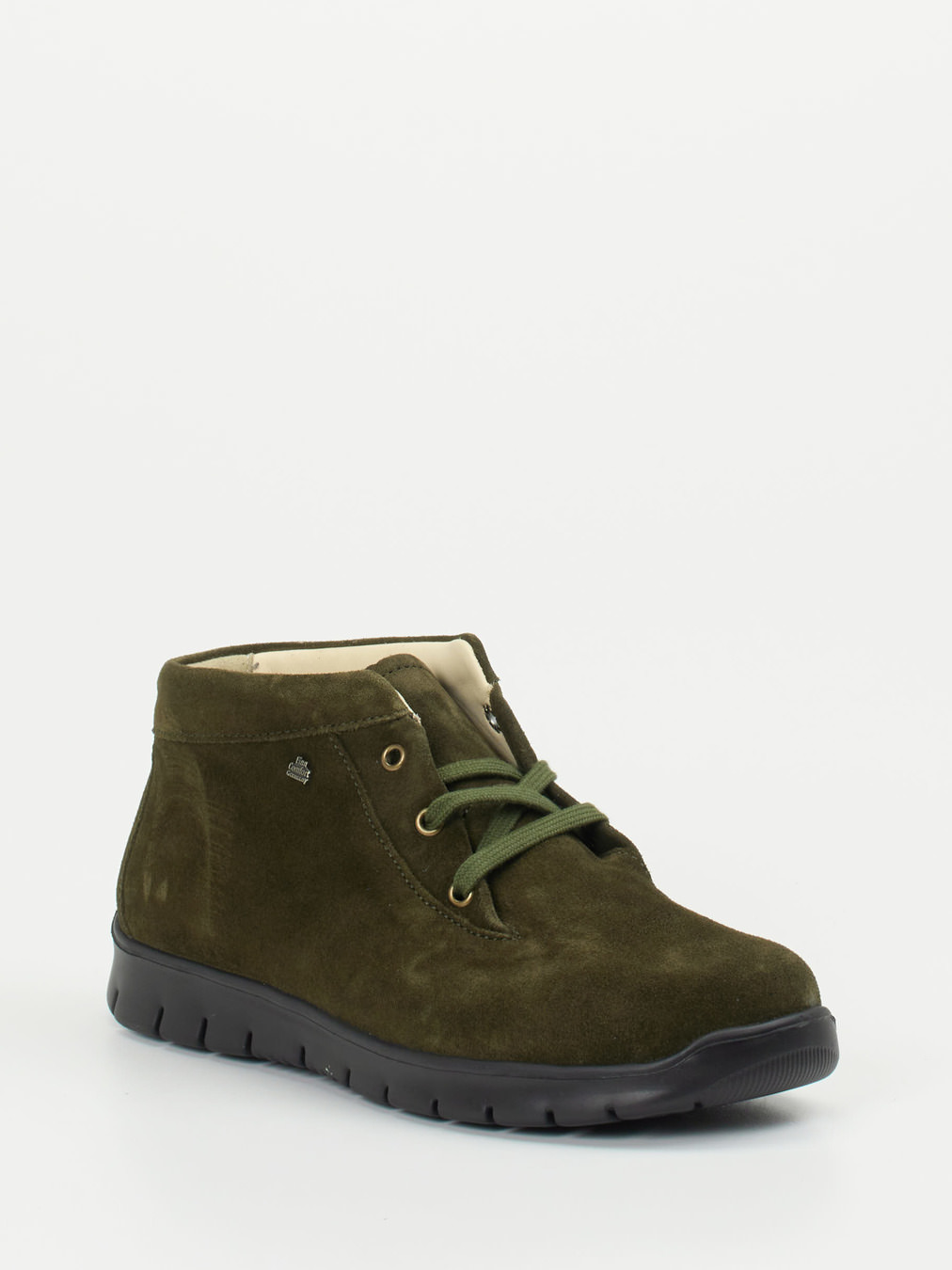 Finn Comfort – Desert Boots aus Veloursleder olivgrün