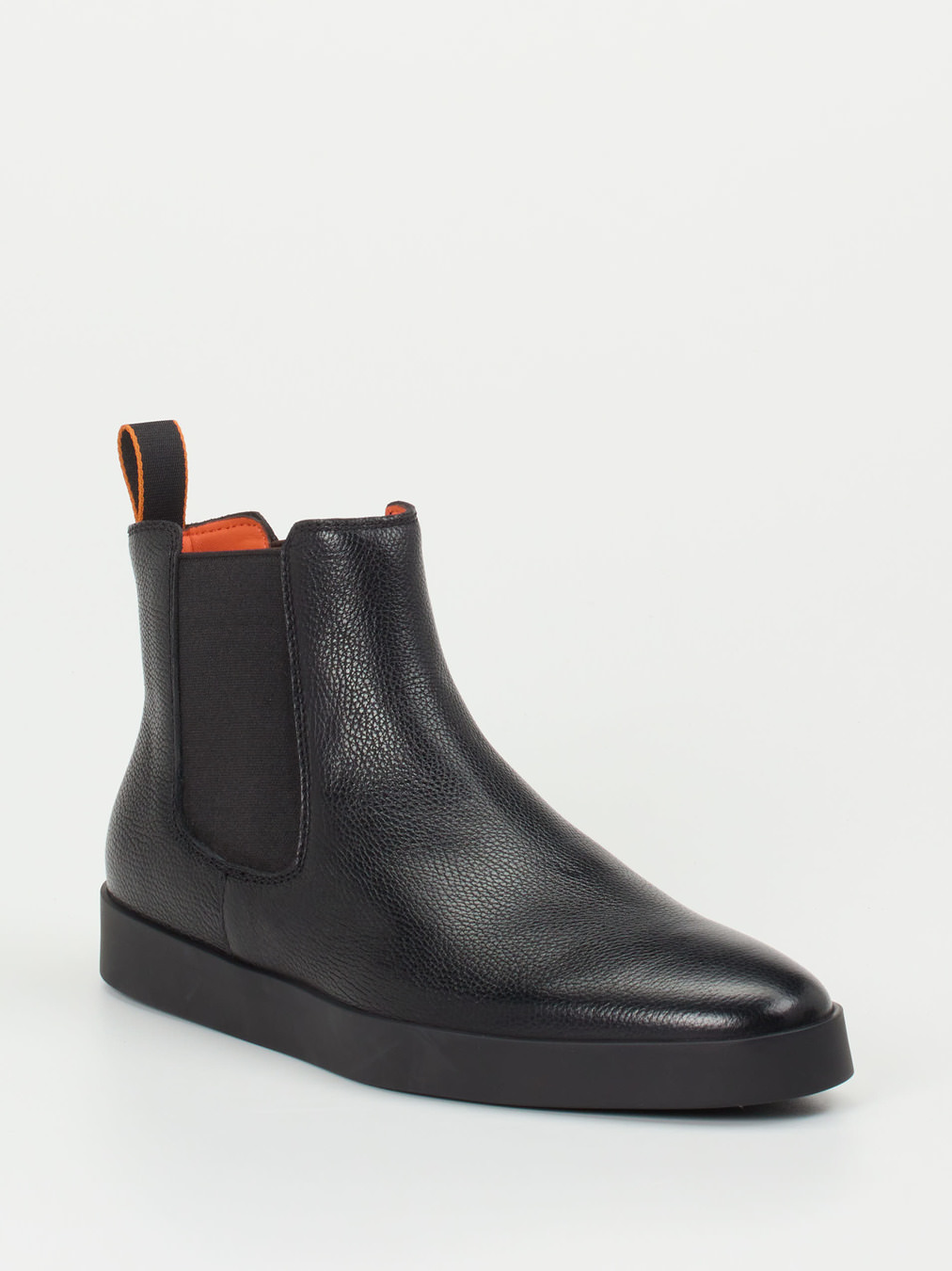 Santoni – Chelsea Boots aus Hirschleder schwarz