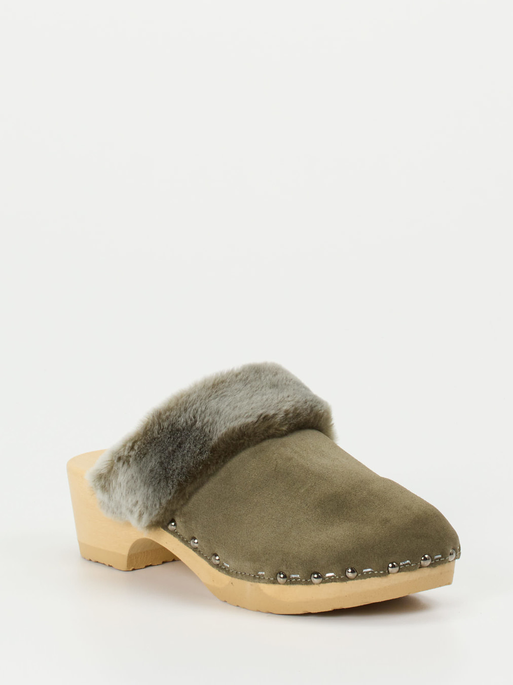 Softclox – Clogs aus Veloursleder mit Lammfell