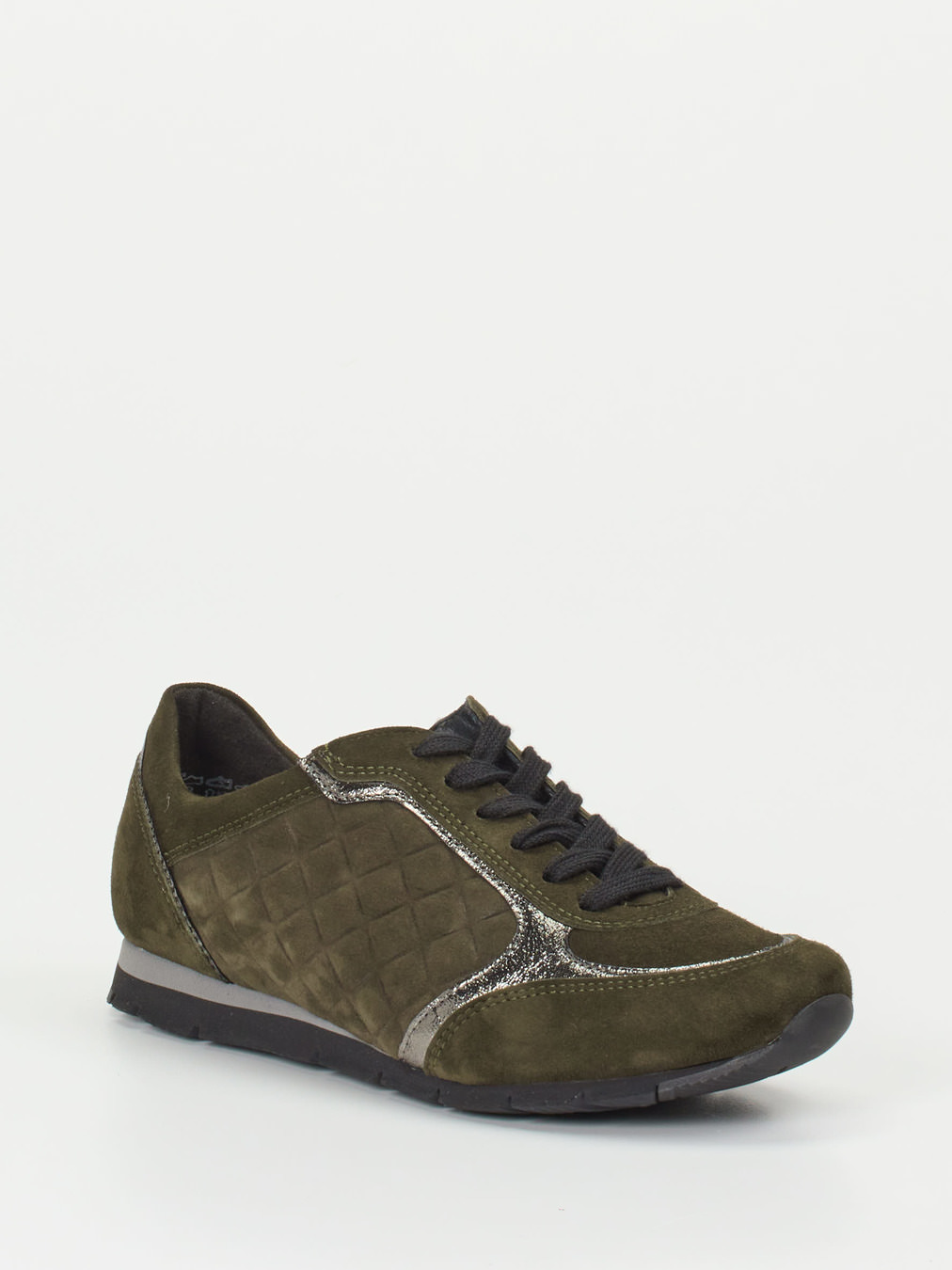 Semler – Sneaker aus Veloursleder in Olivgrün