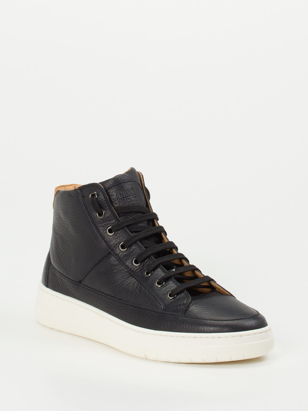Candice Cooper – High-Top Sneaker aus Kalbleder Schwarz