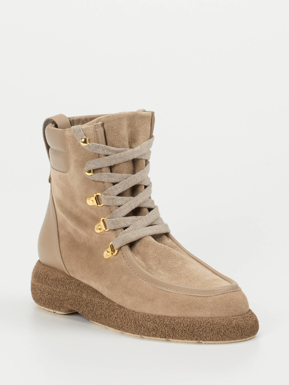 Truman's – Schnürstiefelette aus Veloursleder braun