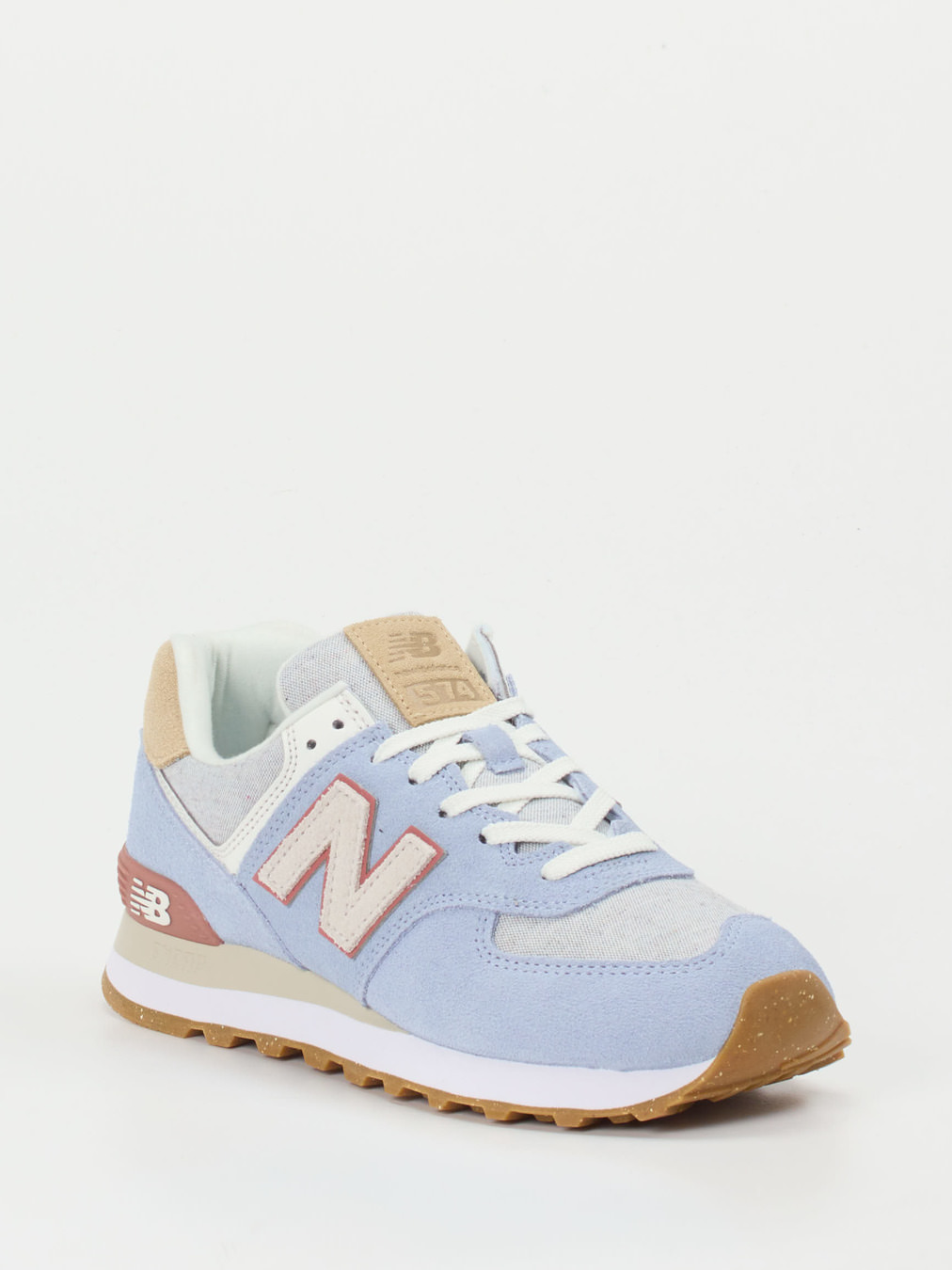 New Balance – Retro-Sneaker aus Veloursleder hellblau