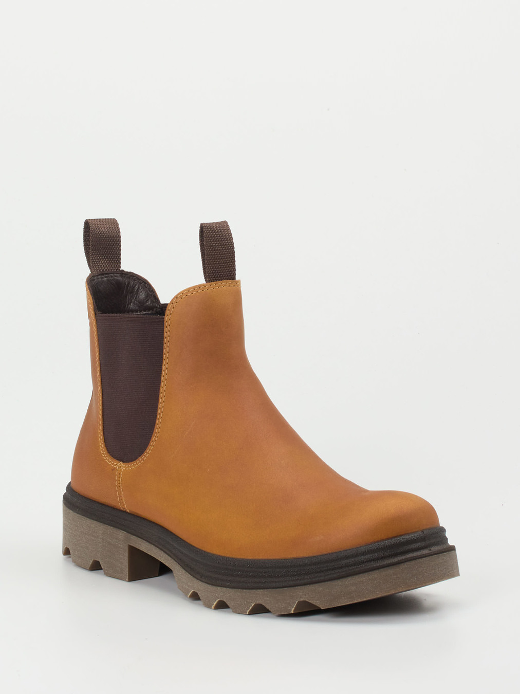 Ecco – Chelsea Boots aus Nubukleder cognacbraun