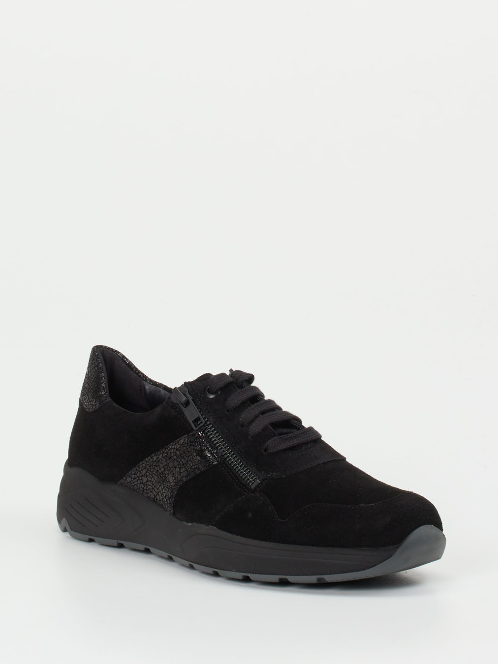 Solidus – Komfort-Sneaker aus Veloursleder schwarz