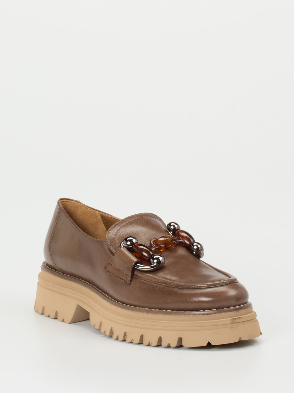 Maripé – Chunky Loafer aus Hochglanzleder Braun