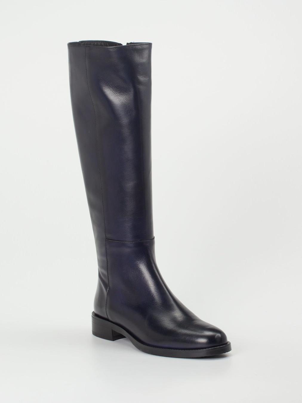 Andrea Puccini – Kniehohe Stiefel aus Kalbleder blau