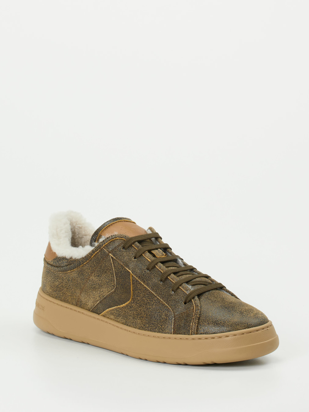 Voile Blanche – Sneaker aus Veloursleder olivbraun