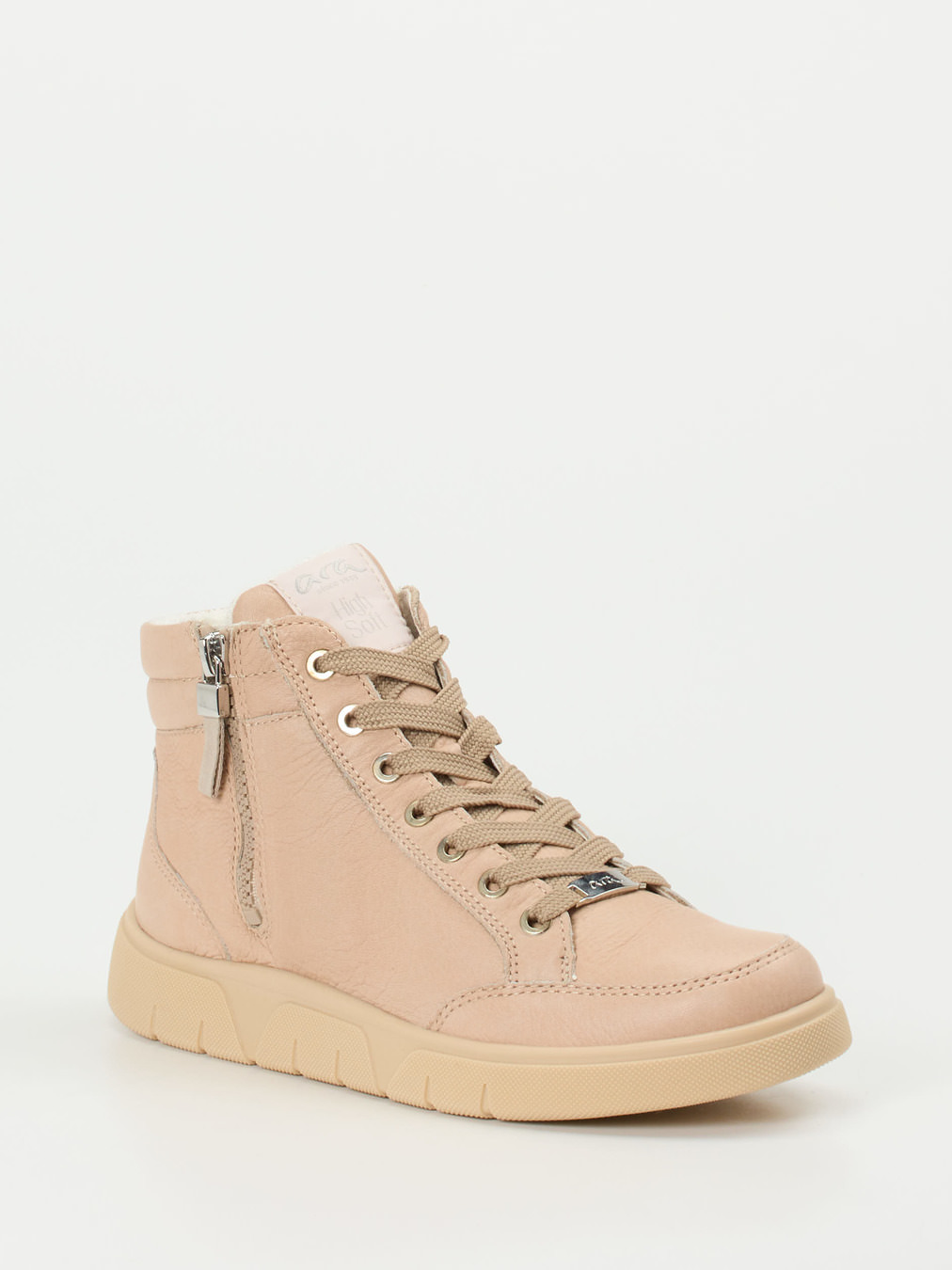 Ara – Schnürboots aus Kalbleder beige