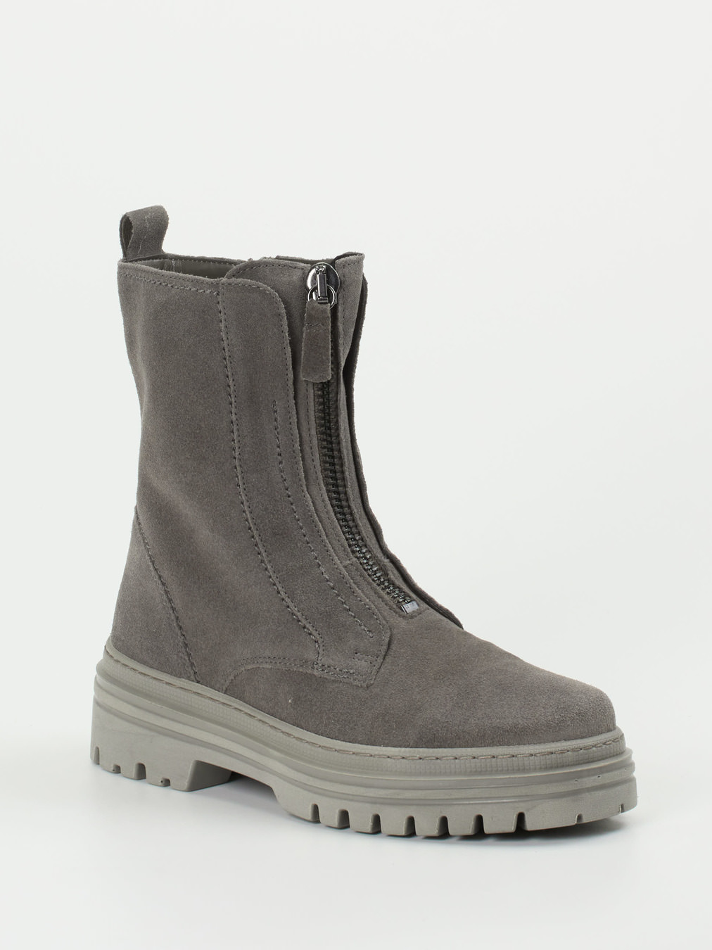 Gabor – Stiefeletten aus Veloursleder in Grau