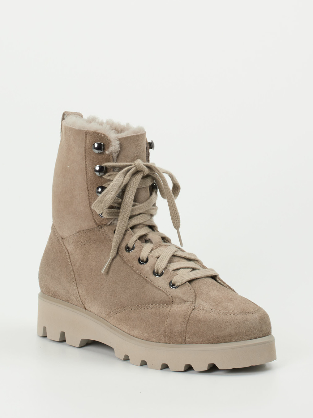 Sioux – Schnürboots aus Veloursleder beige