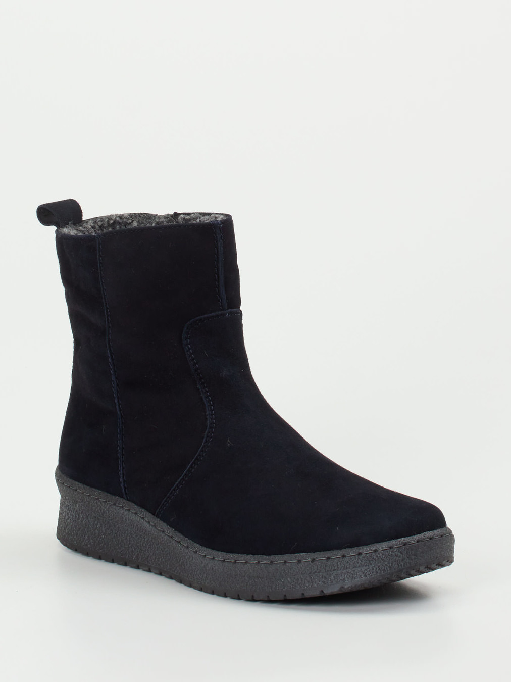 Semler – Stiefelette aus Veloursleder tiefschwarz