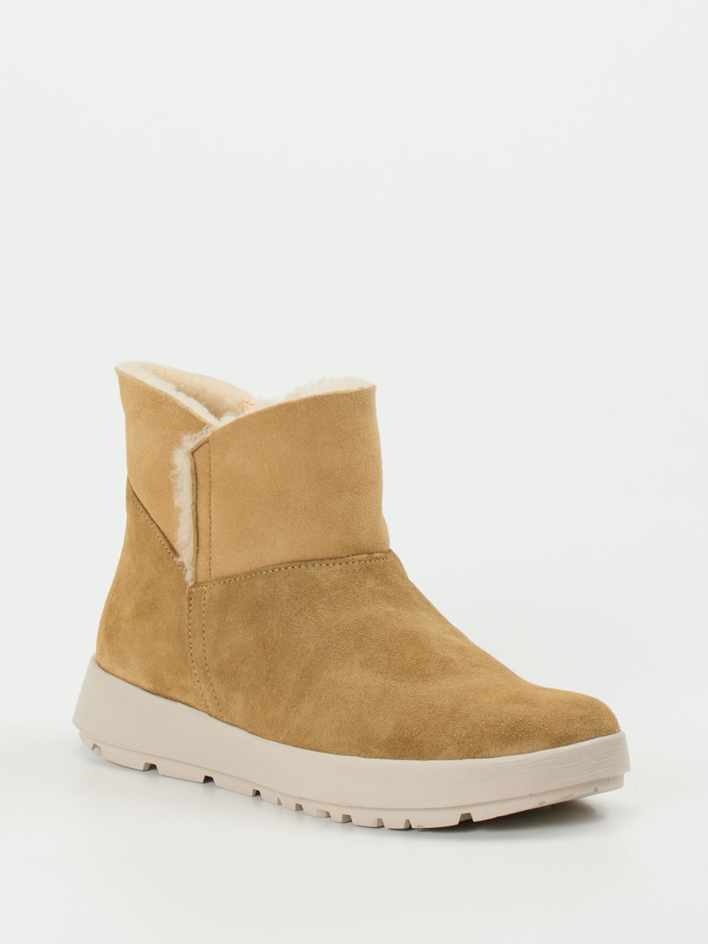 Think – Stiefeletten aus Veloursleder beige