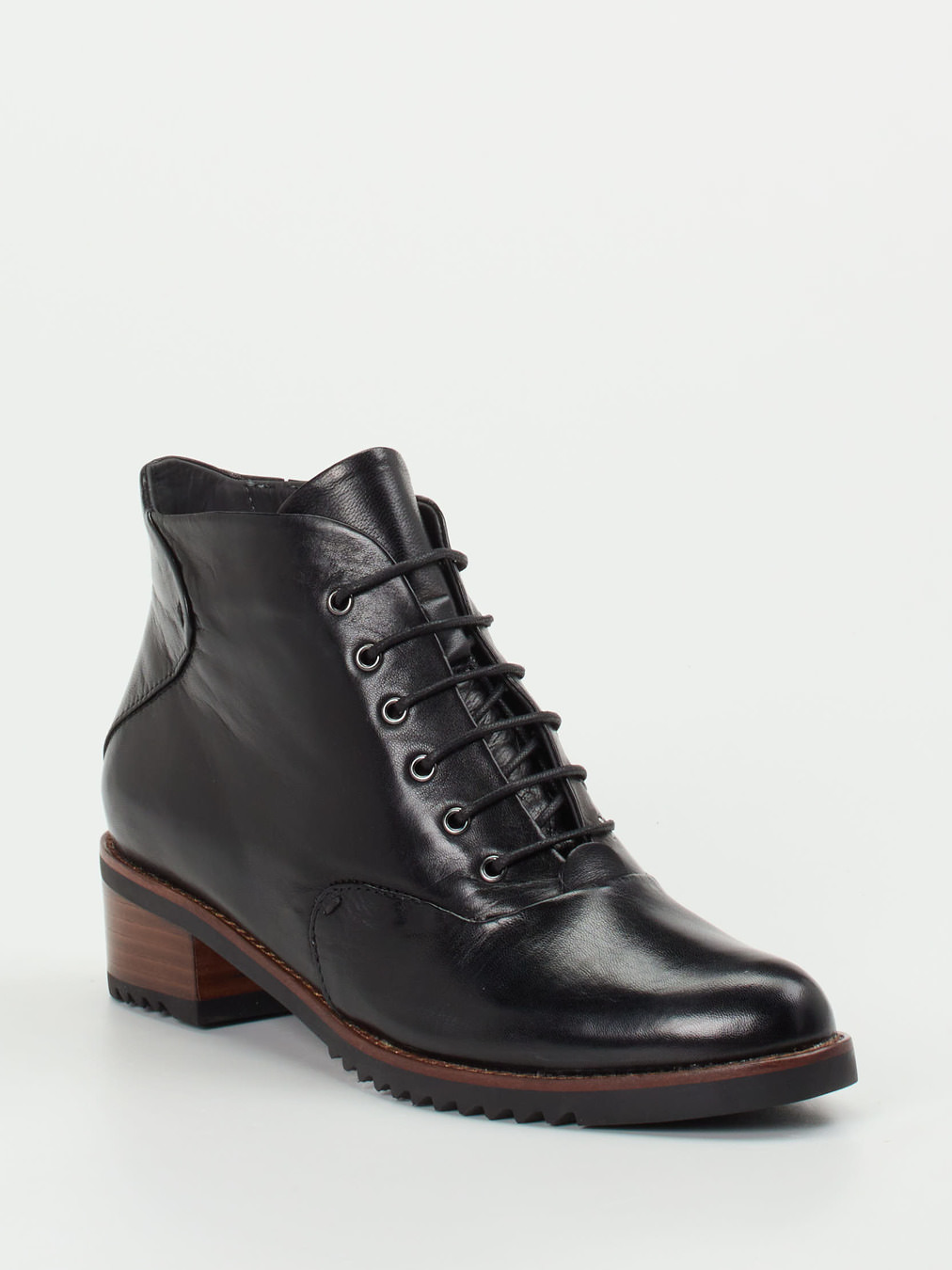 Everybody – Schnür-Boots aus Kalbleder Schwarz