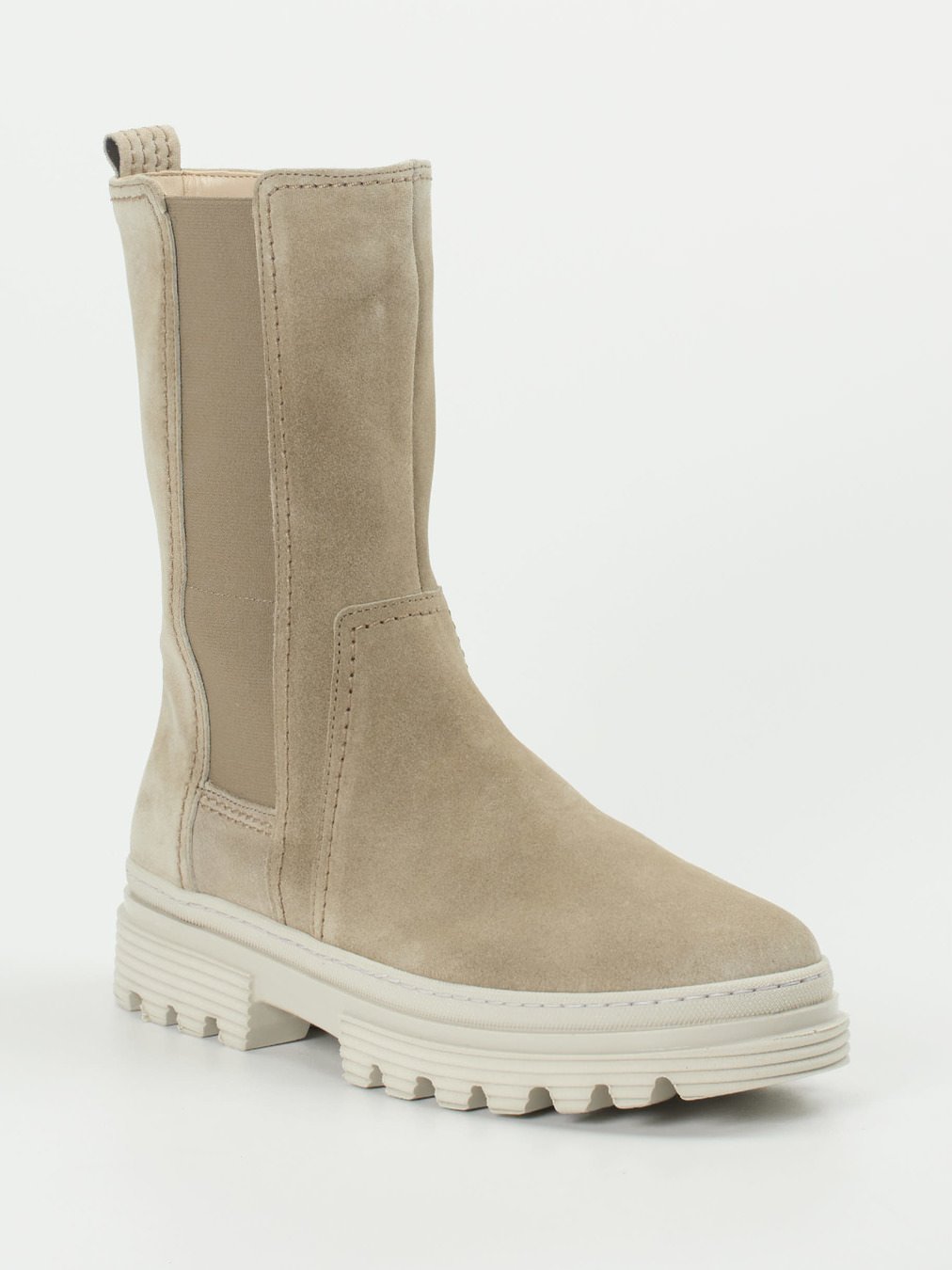 Gabor Comfort – Chelsea-Stiefelette aus Veloursleder beige