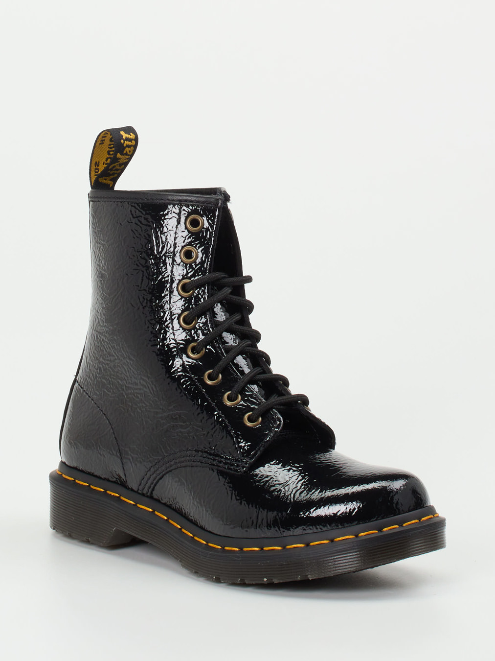 Dr. Martens – Schnürboots aus Lackleder Schwarz