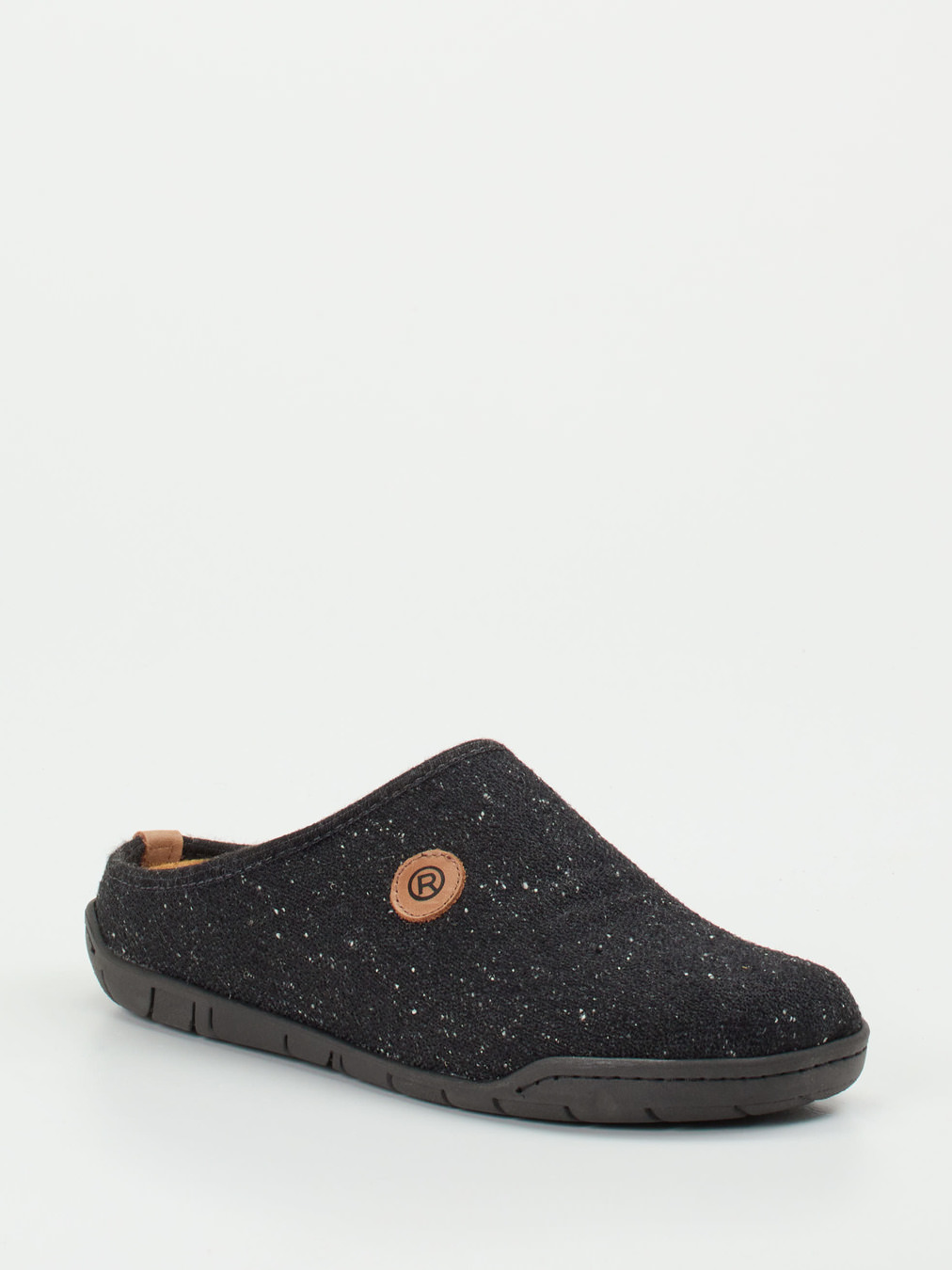 Rohde – Pantoffeln aus Filz in Schwarzmeliert