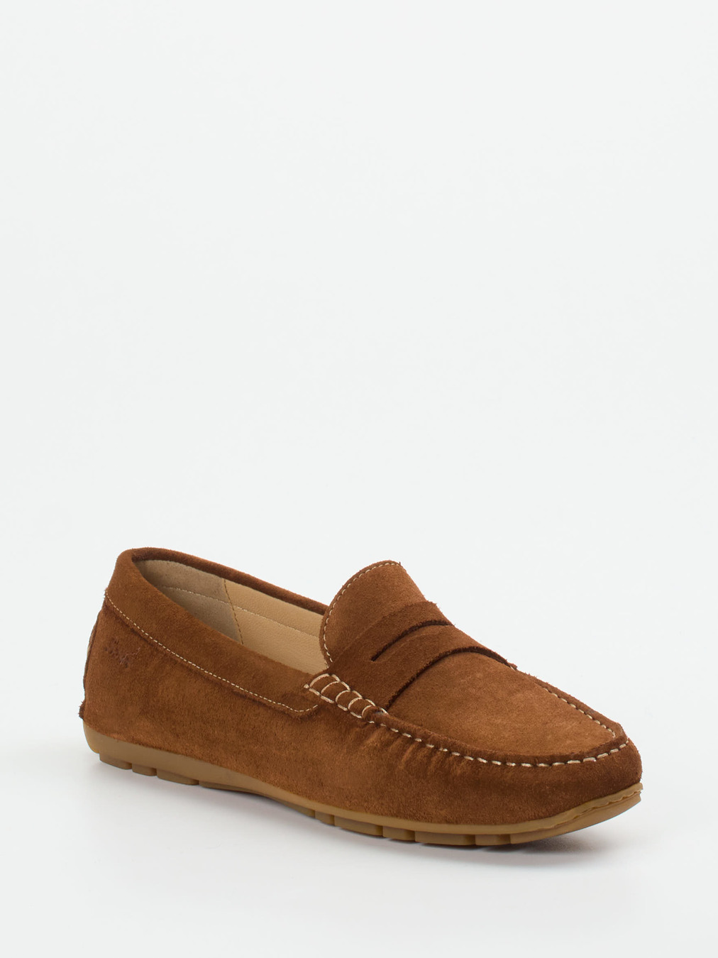 Sioux – Penny Loafer aus Veloursleder Rostbraun