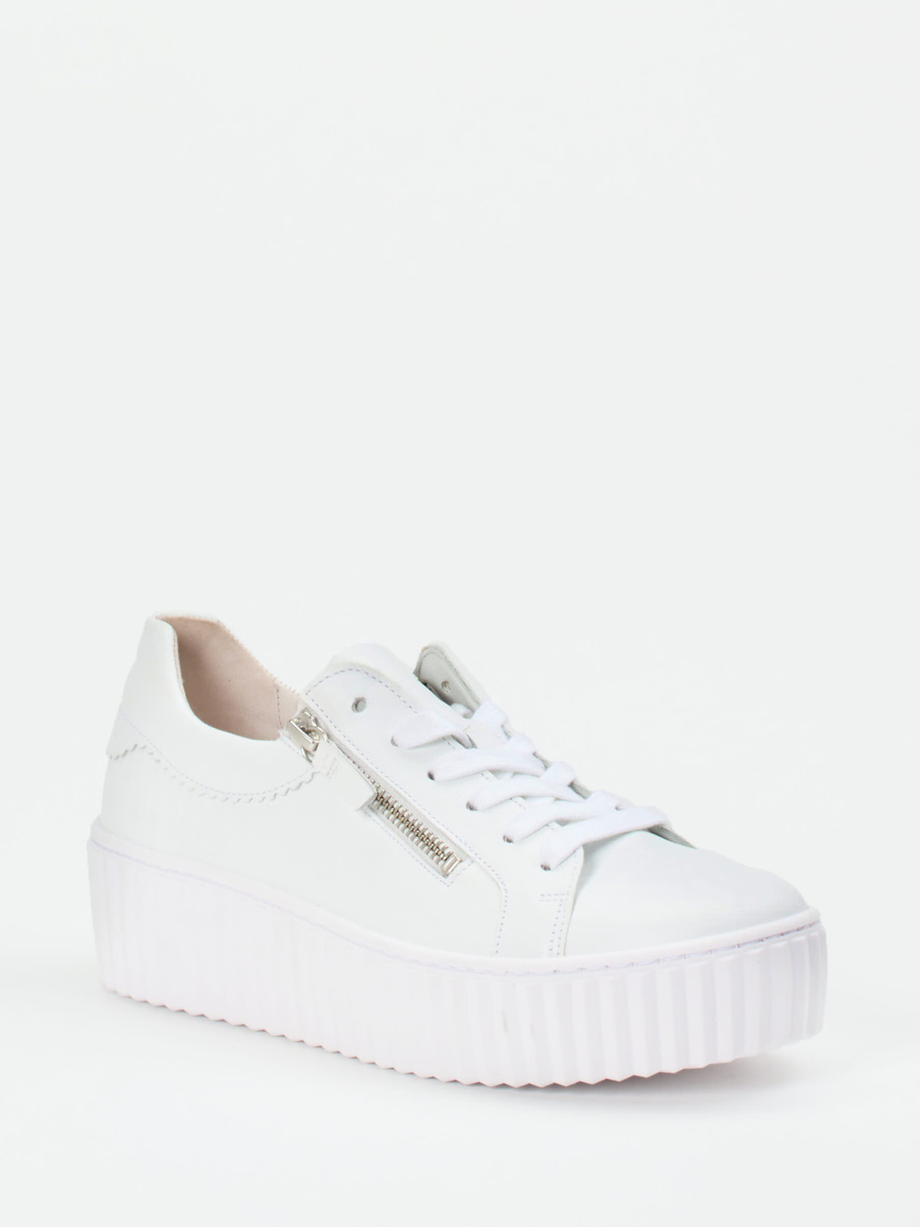 Gabor – Plateau-Sneaker aus Lammleder Weiß