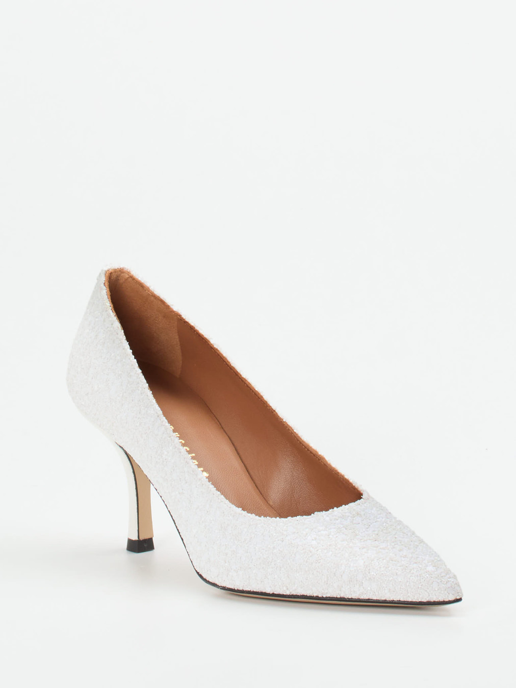 Andrea Puccini – Pumps aus Metallicleder Weiß