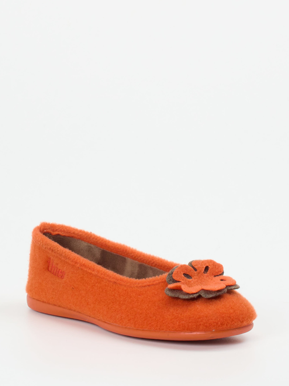Thies – Ballerina-Hausschuh aus Wollfilz orange