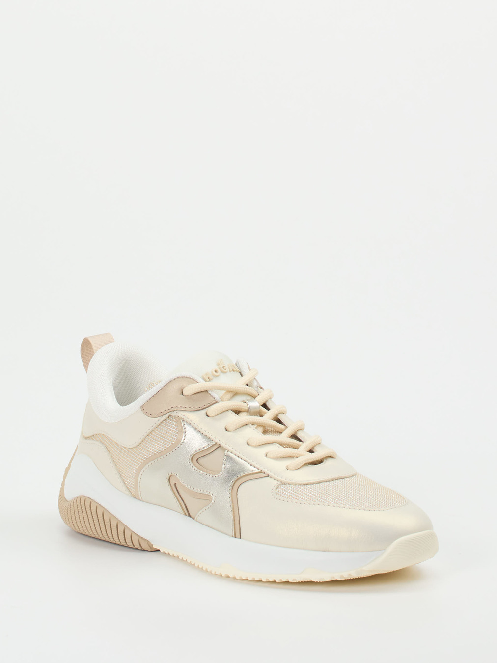 Hogan – Sneaker aus Metallicleder in Beige