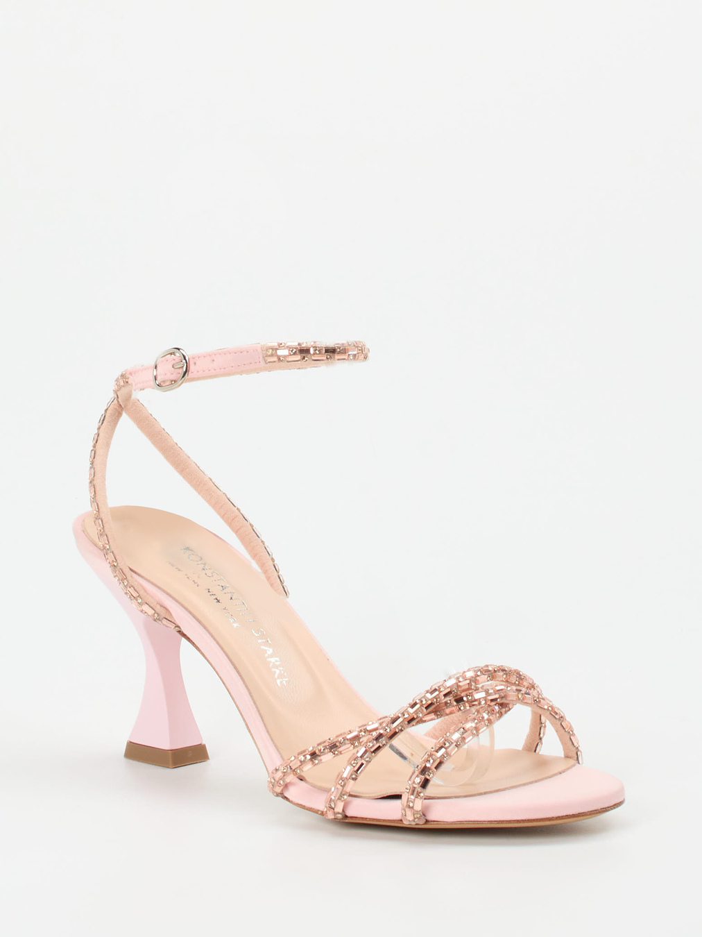 Konstantin Starke – High Heel Sandalette aus Metallicleder rosé
