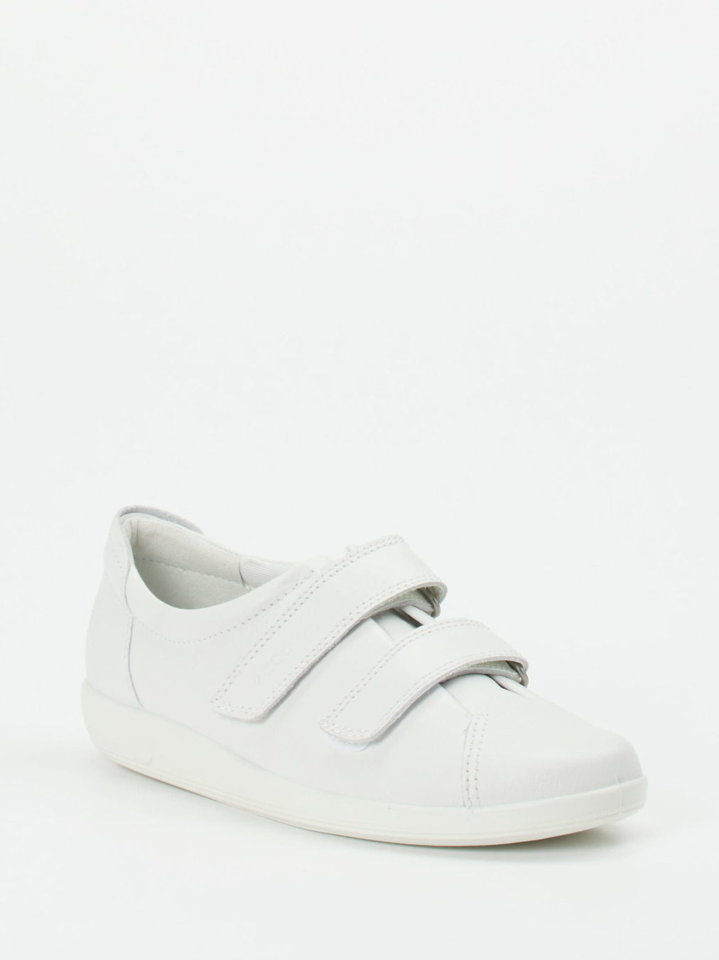 Ecco – Klettverschluss-Sneaker aus Kalbleder Offwhite