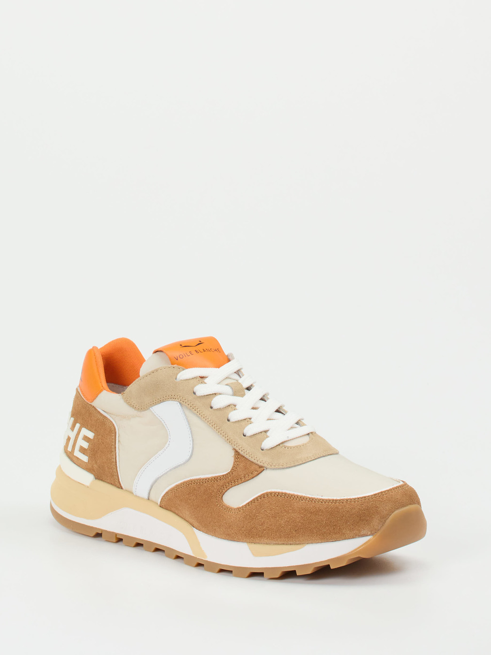 Voile Blanche – Sneaker aus Veloursleder Beige