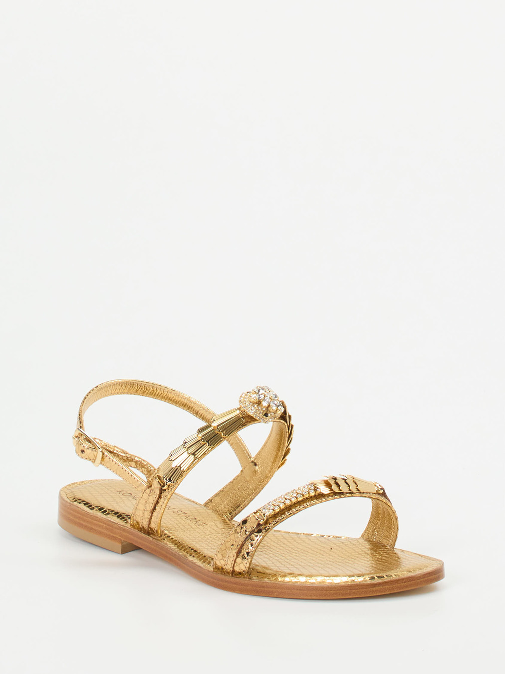 Konstantin Starke – Riemchensandalen aus Metallicleder gold
