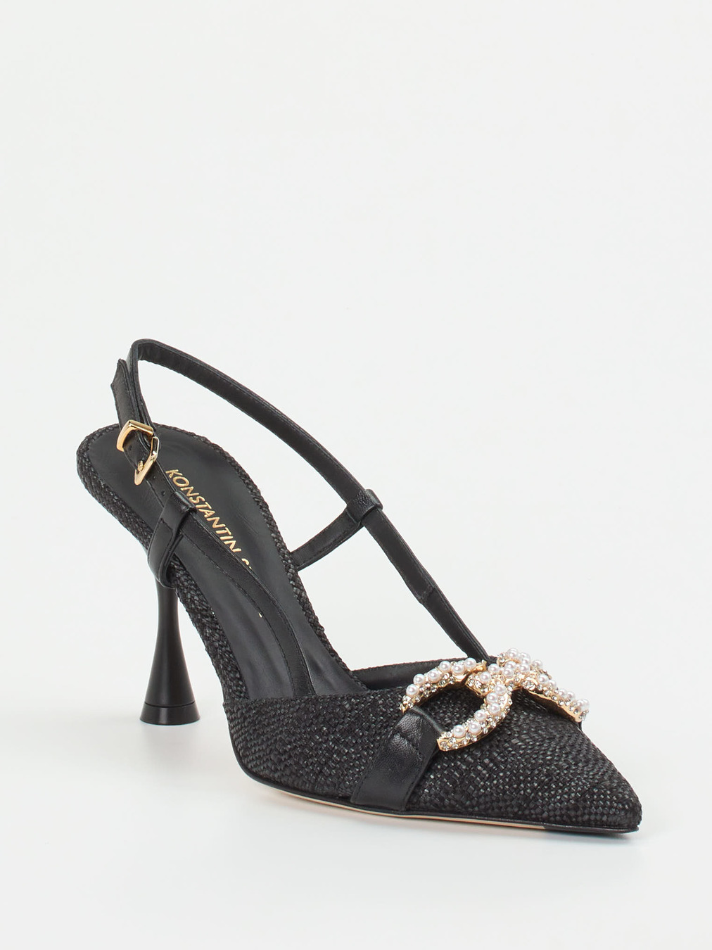 Konstantin Starke – Slingpumps aus Textilgewebe Schwarz