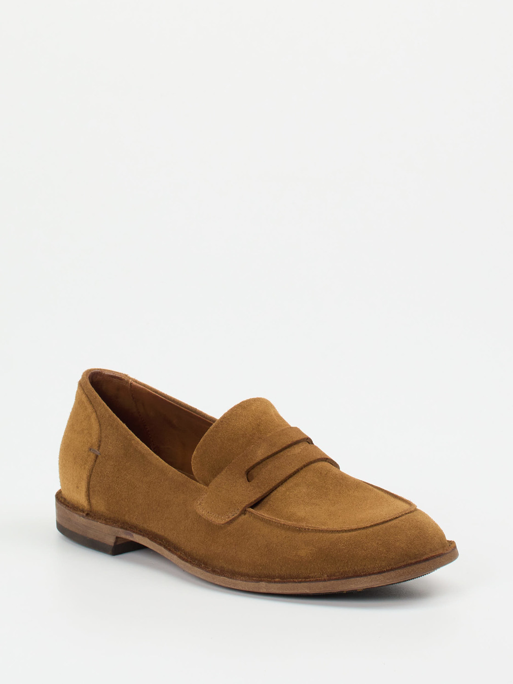Pantanetti – Loafer aus Veloursleder in Cognacbraun