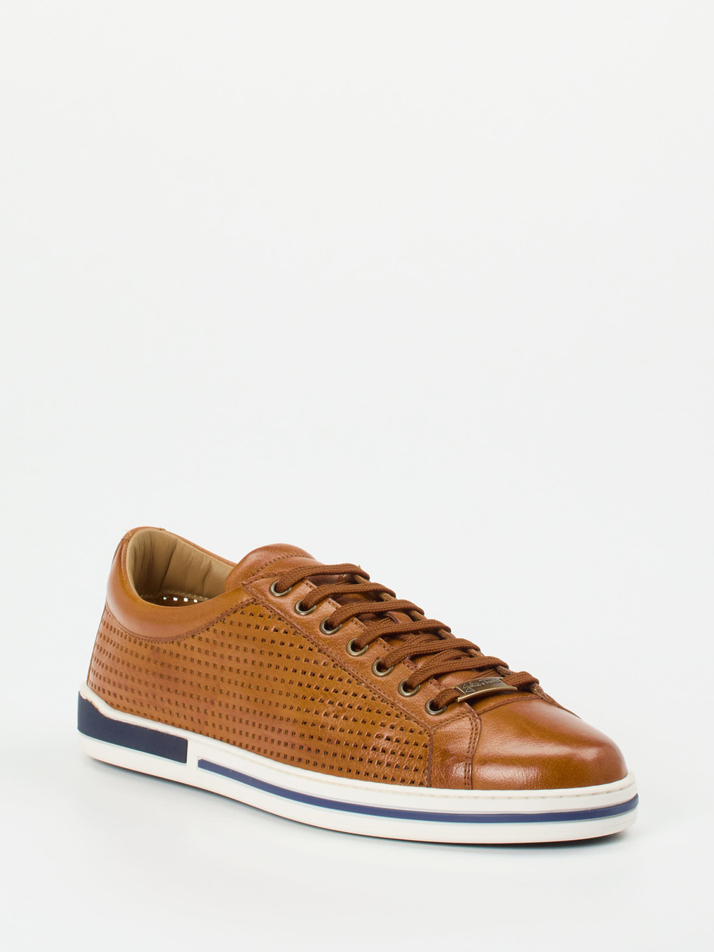 Galizio Torresi – Sneaker aus Glattleder cognacfarben