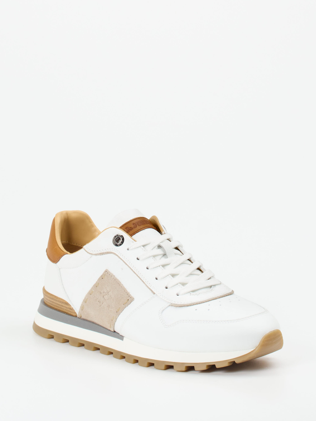 La Martina – Sneaker aus Kalbleder in Weiß