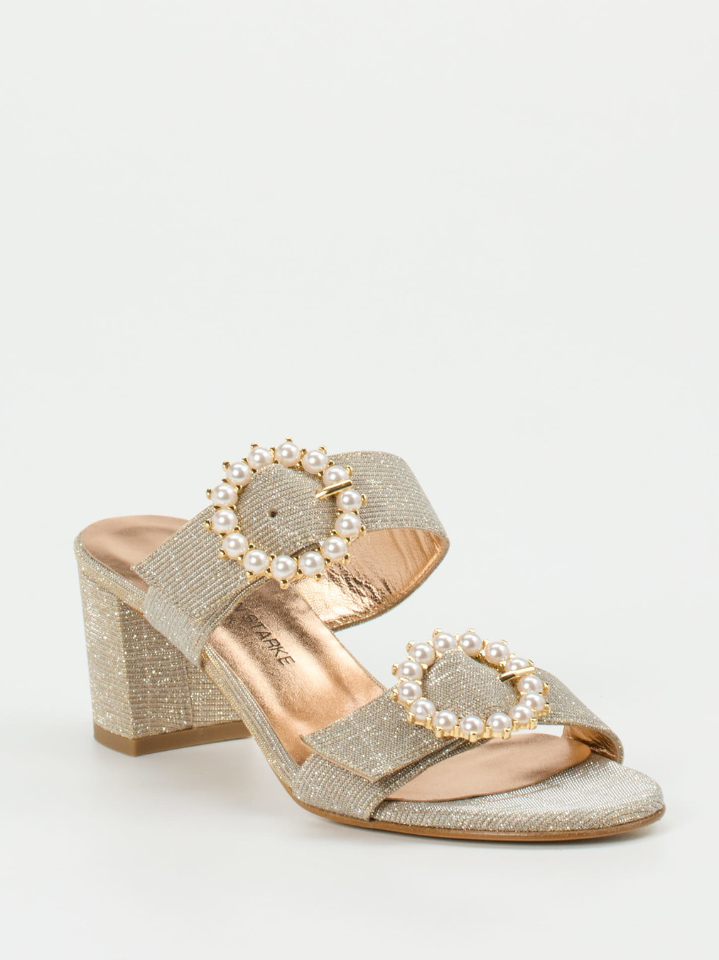 Konstantin Starke – Pantolette aus Metallicleder gold