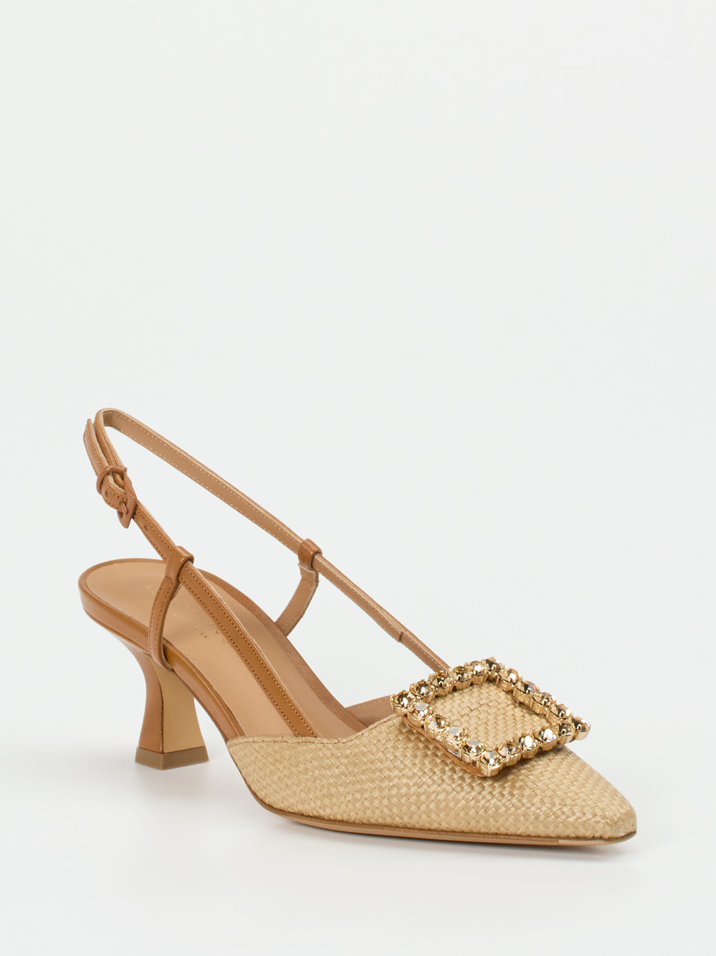 Konstantin Starke – Slingpumps aus Flechtleder Beige