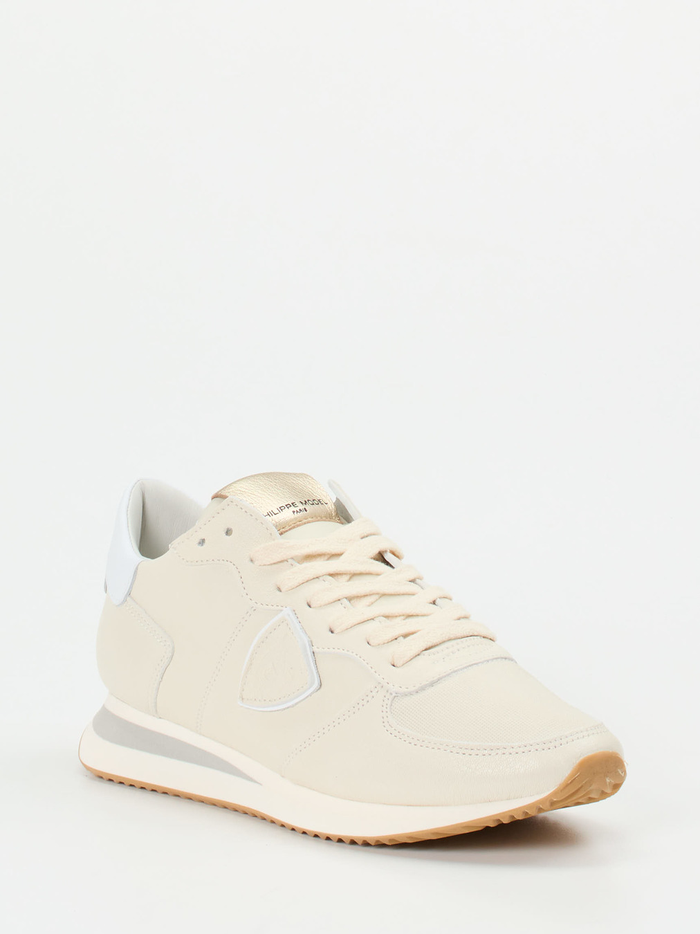 Philippe Model – Sneaker aus Kalbleder in Cremeweiß