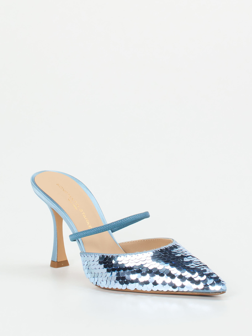 Konstantin Starke – Mules aus Metallic mit Pailletten