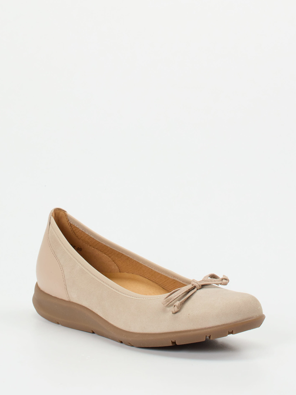 Gabor – Komfort-Ballerinas aus Veloursleder beige