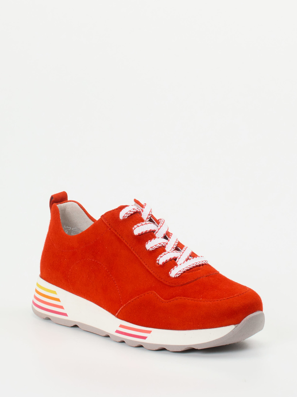 Semler – Sneaker aus Veloursleder in Signalrot