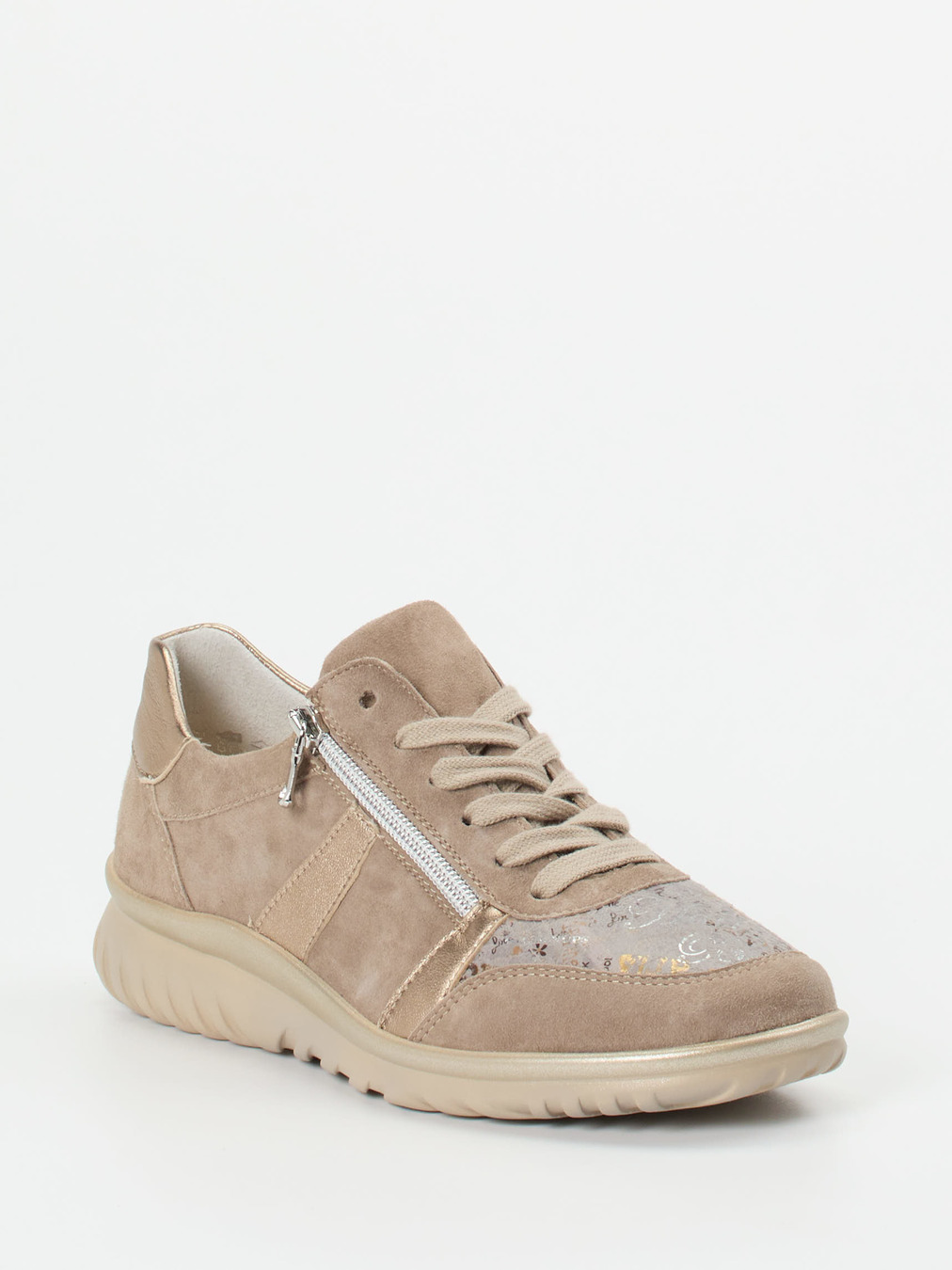Semler – Komfort-Sneaker aus Veloursleder beige