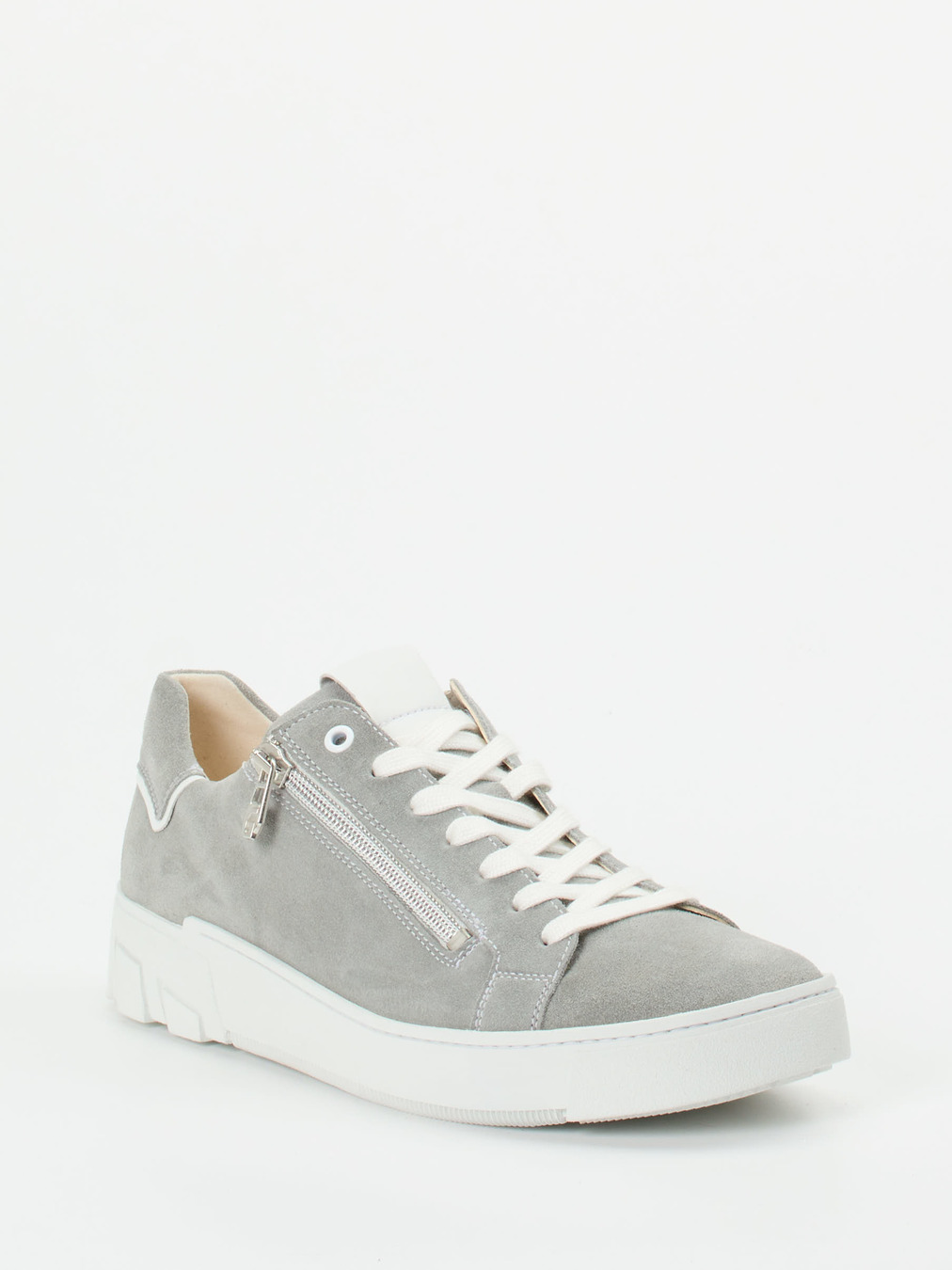 Ganter – Sneaker aus Veloursleder hellgrau