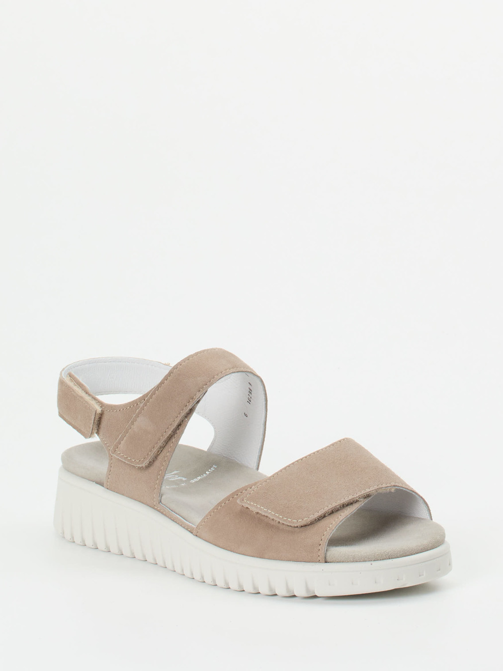 Semler – Komfortsandale aus Veloursleder beige