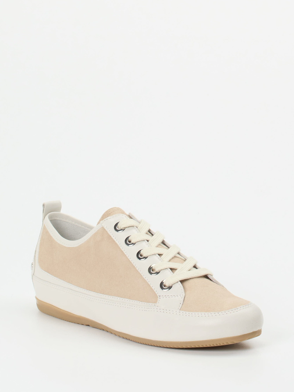 Semler – Low-Top Sneaker aus Veloursleder beige