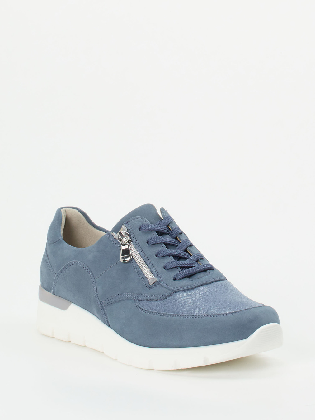 Waldläufer – Komfort-Sneaker aus Nubukleder jeansblau