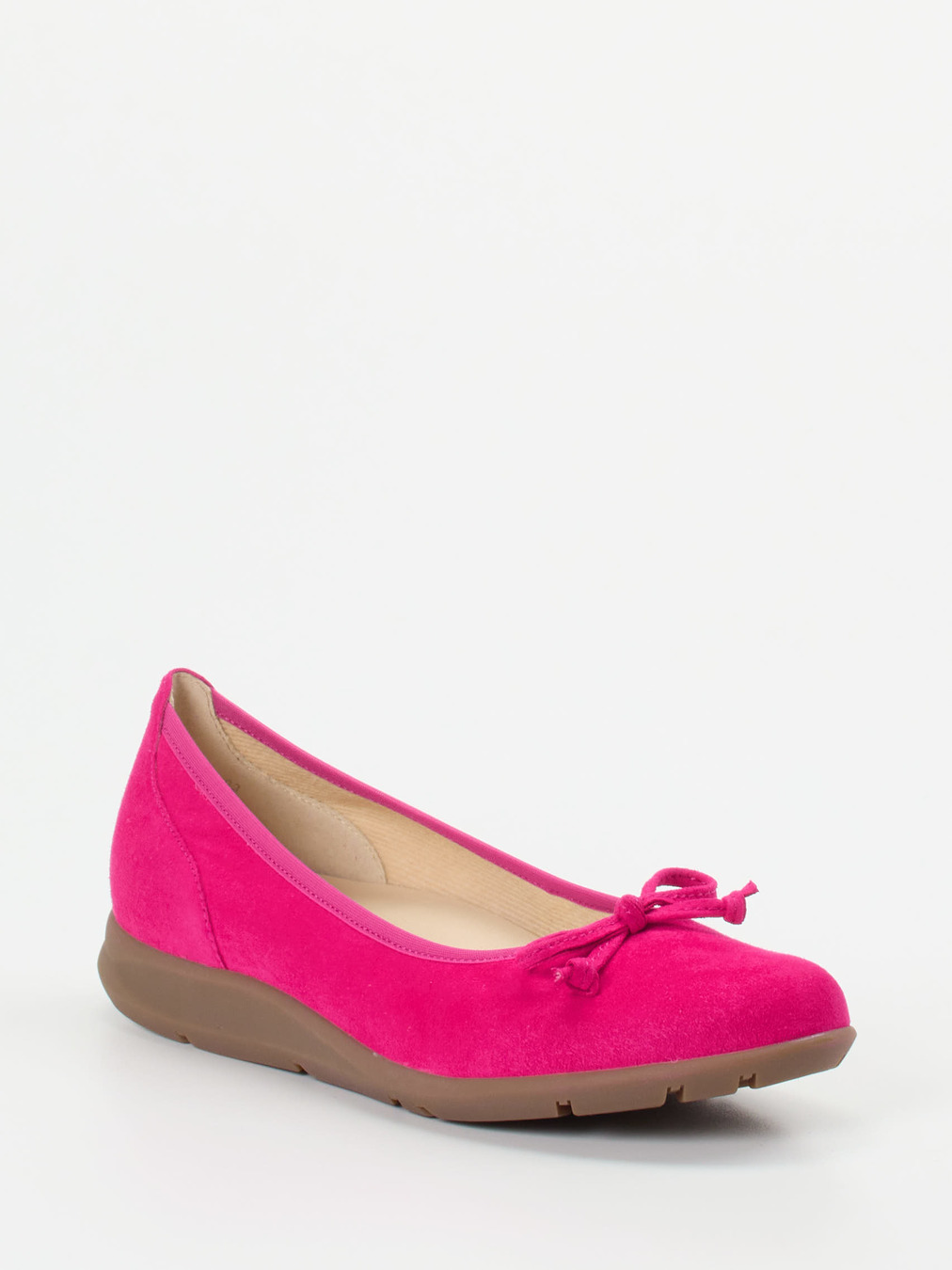 Gabor – Komfort-Ballerina aus Veloursleder pink