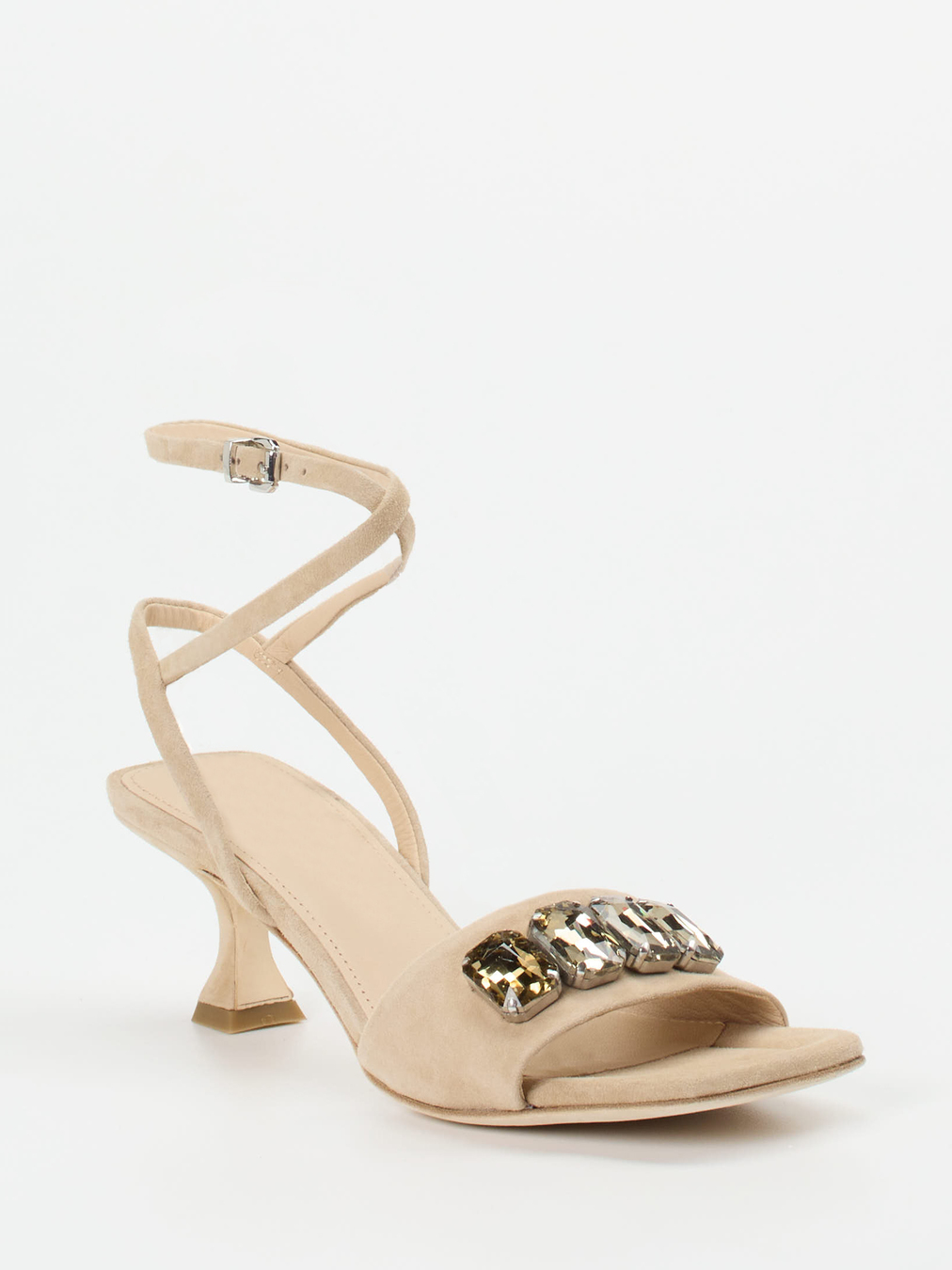 Kennel & Schmenger – Abendsandalen aus Veloursleder Beige