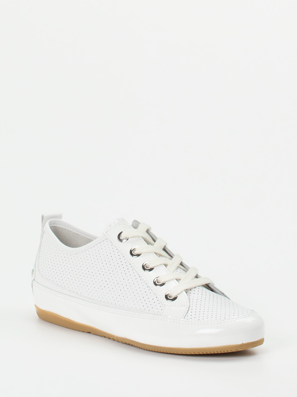 Semler – Sneaker aus Kalbleder und Lackleder Weiß