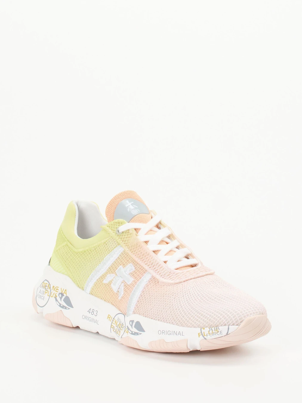 Premiata – Sneaker aus Mesh und Nylon pfirsichrosa